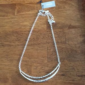 Silver plated bar necklace